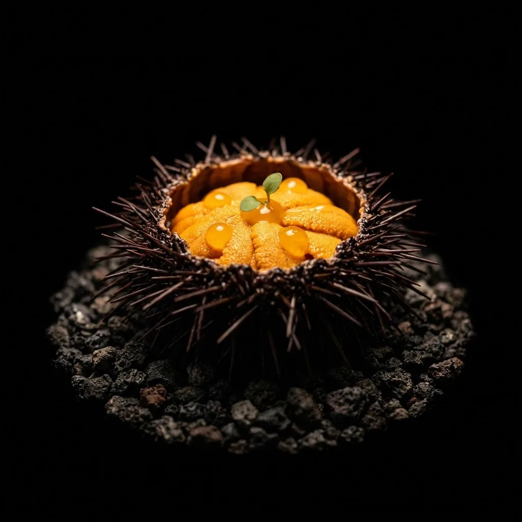 Fine dining detail with dramatic chiaroscuro lighting